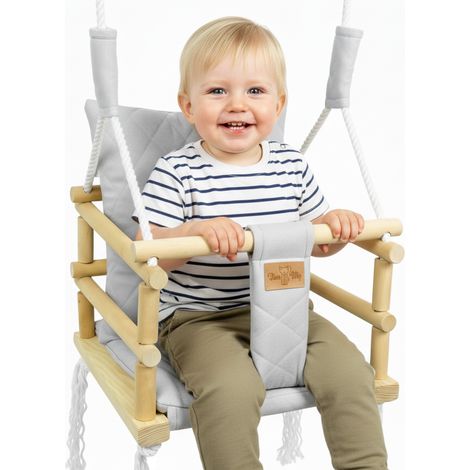 Kinderschaukel – für Haus und Garten 3-in-1 – Samtgrau