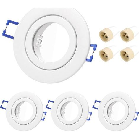 Set of 4 Recessed Spotlights, IP44, Aluminum, GU10, Bathroom (1/5)