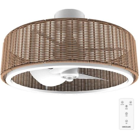 Cecotec Ventilador de Techo con Luz EnergySilence LampAero 324 Camellia. 10W, Motor DC, 3 Aspas, Luz LED Regulable