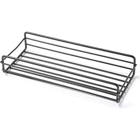 Caddie de douche lissant Simple, étagère murale en métal robuste noir multi-usages pour salle de bain avec autocollant pour la cuisine et le linge (1/5)