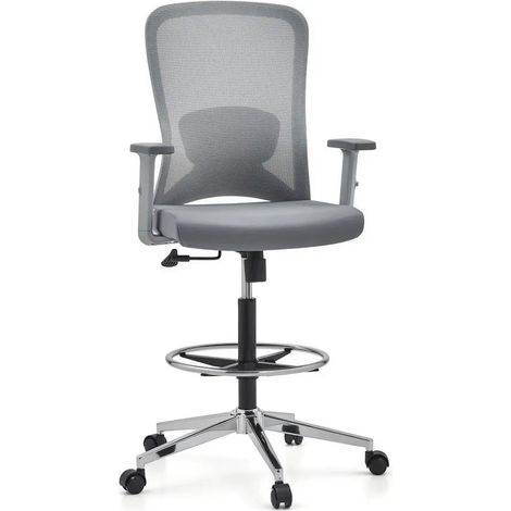 [GEBRAUCHT] B-Ware Hjh Office Arbeitsstuhl Counterstuhl Top Work 44 W Sitz Stoff Rücken Netz Grau