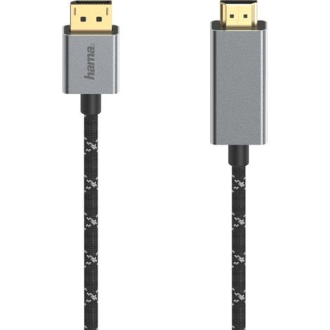 Câble vidéo Hama DisplayPort - HDMI™ Ultra HD 4K à 60 Hz, aluminium, 1,50 m (1/2)