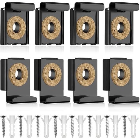Wall Mounted Mirror Mount Black Springs - Height Mirror Hook with Cork Pads, Mirror Bracket, Bathroom Bedroom Mirrors up to 12kg (1/5)