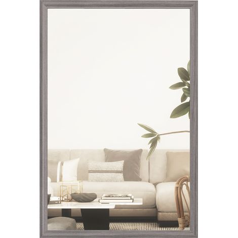 HOMCOM 40 x 60 cm Wall Bathroom Mirror, Vanity Mirror, Grey