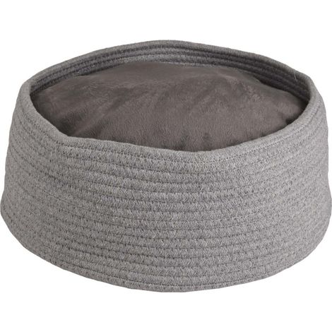Panier + coussin rond Hebe. ø 33 x 15 cm. couleur gris. pour chat. - Flamingo (1/4)