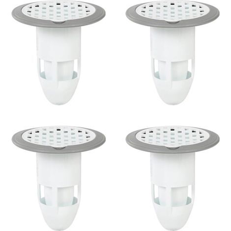 Lot de 4 Pièce Bouchons de Vidange de Sol de Douche, Anti-odeurs Connecteurs, Caoutchouc Drain de Sol Douche, Convient pour Salle de Bain, Cuisine, Toilettes, Salle Machines Laver, I'hôtel (Gris) (1/5)