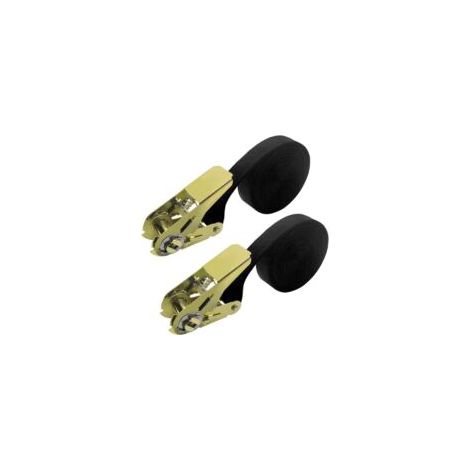 Set di 2 cinghie di fissaggio a cricchetto, lunghe 6 m - Nere - Capacità di carico 800 kg - Resistenza alla rottura - 6 m x 25 mm - Per moto, auto, rimorchio, casa - Crezuo