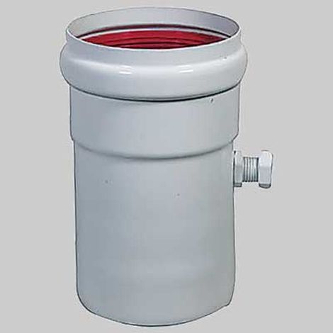 Manicotto M/F Con Presa Ispezione Fumi/Aria In Alluminio Bianco Ø80 X L.135 Mm