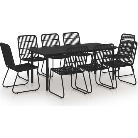 Juego de comedor para jardín 9 piezas ratán sintético y vidrio vidaXL (1/5)