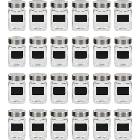 50856 vidaXL Storage Jars with Sticker 24 pcs 300 ml (1/4)