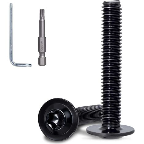 30 Pièces Vis Torx avec Collerette M5 x 40 mm Vis Tete Bombee Inox 304 Finition Noire Zinguée Boulons à Métaux avec Clé et Embout T20 pour PC Modélisme et Meubles (1/5)