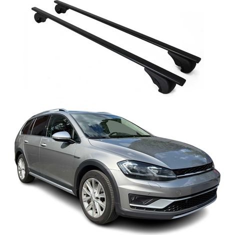 OMAC Dachträger Querträger für VW Golf Alltrack mk7 2014-2019 – Abschließbar – Max. 75 kg – 2 Stangen Stahl Schwarz (1/5)