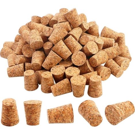 20 bouchons en liège coniques pour vin, bouchons vides de rechange qualité premium, diamètre 24 mm, longueur 20 mm (1/5)