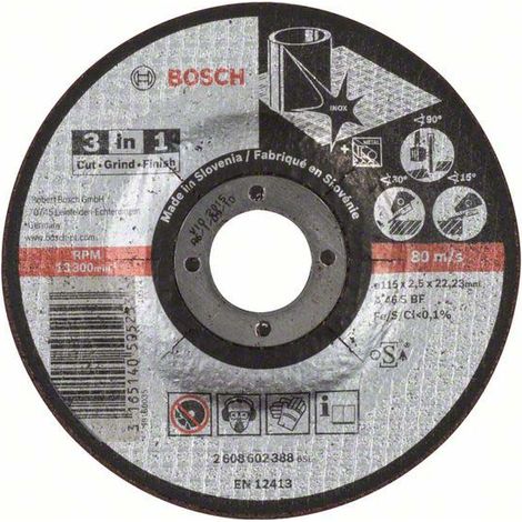 Bosch PRO Stainless Steel and Metal 3-in-1 Disc 115 x 2,5 x 22,23 mm - 2608602388 (1/5)