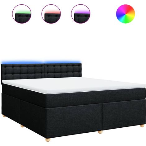 Maison Exclusive - Boxspringbett mit Matratze Schwarz 180x200 cm (1/5)