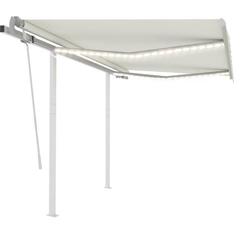 Toldo manual retráctil con luz LED crema 3x2,5 m vidaXL (1/5)