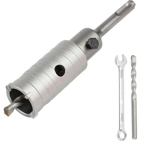 CYRILL – Scie Cloche Trépan Beton Ø 30mm Avec Adaptateur SDS Plus 110 mm,Carotteuse Beton,Scie Trépan Pour Percer Des Trous Dans Les Murs En Blocs (1/5)