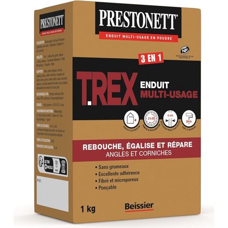 Prestonett – Enduit fibré extérieur 3 en 1 – Réparation, rebouchage, égalisation – Poudre microporeuse 1kg – Excellente adhérence