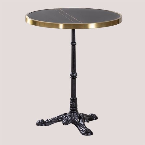 SKLUM Runder Bartisch in Gres Venezia Black Schwarz