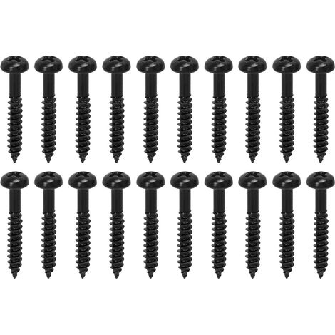 20 vis de montage pour micros de guitare électrique basse en métal haute résistance, noires, lot de remplacement (1/5)