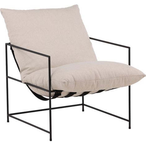 Fauteuil en Tissu et Métal - Écru - SEDALIA (1/5)