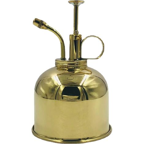 Arrosoir rétro en laiton de 300 ml, style vintage, en cuivre, pour le jardinage, la culture des fleurs et des plantes, outil de jardinage artisanal, arrosage principal (doré) (1/5)