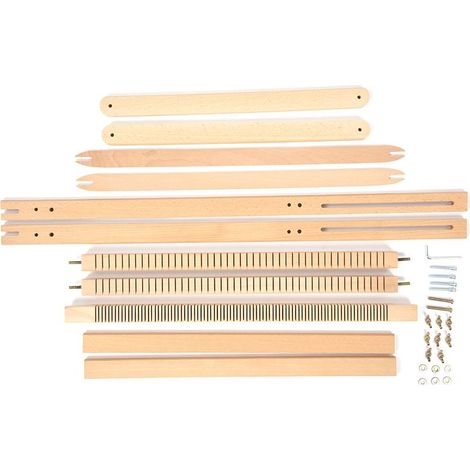 Verstellbarer Webstuhl aus Massivholz für selbstgemachte Decken und Schals, verstellbarer Webrahmen (1/5)