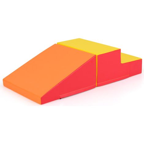 Set di 2 scale e scivoli per bambini 100 x 50 x 25 cm sicurezza rinforzata sviluppo motorio in PU giallo 200012037