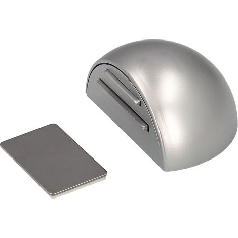 Selbstklebender Türstopper mit Magnethalterung Chrom matt