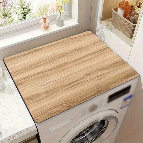 Waschmaschinenmatte – 50 x 60 cm – Universal – Holzoptik (1/5)