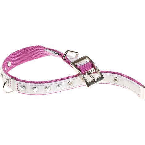 Ferplast DUAL DIAMONDS CF Collare per cani in nylon con strass, diverse misure e colori.. Variante CF15/35 - Misure: A: 27-35 cm B: 15 mm - Bianco (1/3)