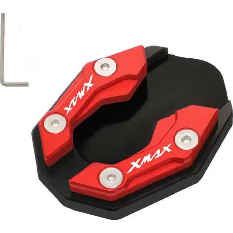 (Rouge) Compatible avec YAMAHA XMAX300 XMAX250 2017-2024 Accessoires Béquille latérale, extension de béquille, plaque de support maxpower (1/4)