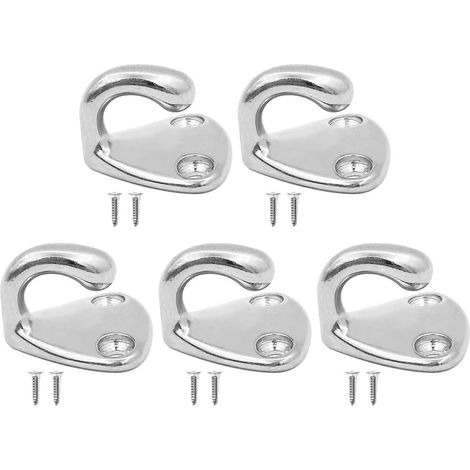 POFET Lot de 5 crochets en acier inoxydable 316 de qualité marine en acier inoxydable,Crochet Ouverts Rend Ancre de Plaque Œil Acier Inoxydable Crochet de œil Plaque (1/3)