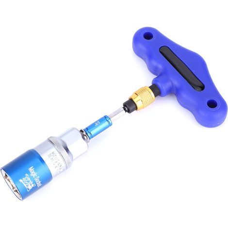 Jeu de 4 douilles universelles 9-21 mm avec adaptateur pour perceuse électrique et embouts doubles (bleu) (1/5)