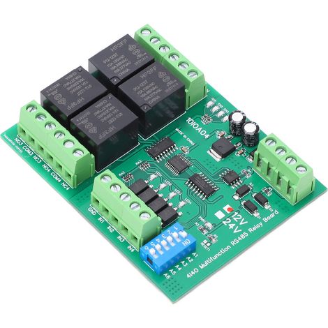 4-Kanal-Relaismodul, multifunktionale RS485-Relaisplatine für elektrische Geräte, 12 V DC (1/5)