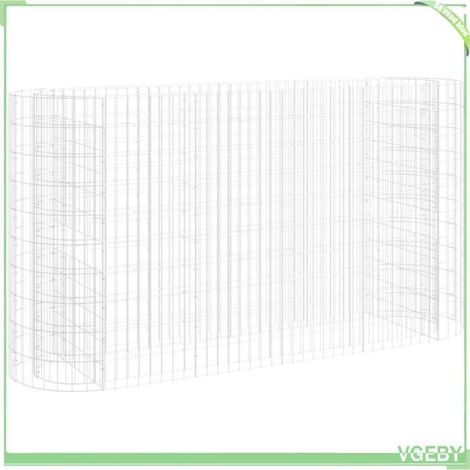 Lit surélevé à gabion - FAFEICY - 152033 - Fer galvanisé - 190x50x100 cm - Maille 10x5 cm (1/5)