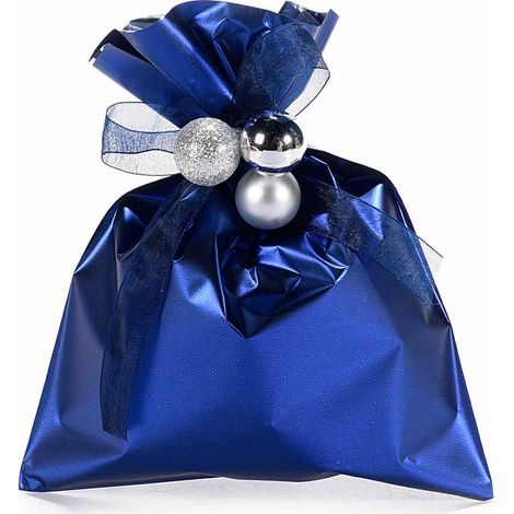 Busta a sacchetto regalo metallizzata blu opaco. Ideale per confezioni regalo, set da 100 pezzi, cm 15 x 20 H