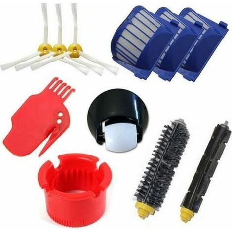 Kit De iRobot Roomba Aspirateur Robot ROUE AVANT+Filtre + Brosse Latérale Pour 600 536 551 552 528 564 595 610 620 630 650 655 660 (1/4)