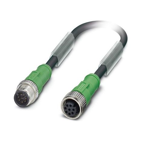 Câble d'actionneur Phoenix Contact 8 conducteurs , M12 Mâle vers M12 Femelle, 300mm ( Prix pour 1 )