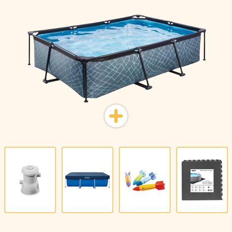 Exit-toys Piscine Exit Rectangulaire - Effet Pierre - 300x200x65 cm - 5-pièces  S317 (1/5)