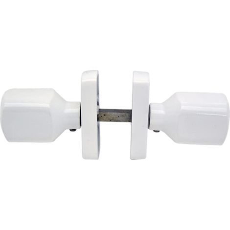 Poignée de porte en aluminium Blanc Ensemble complet pour une porte 80 x 39 mm (1/2)