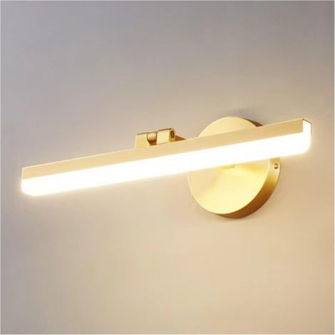 40cm,Applique Murale LED Moderne Et Épurée De Style Nordique, Miroir en Cuivre, pour Salle De Bain Ou Toilettes, Hôtel, Maison, Miroir De Placard (1/5)