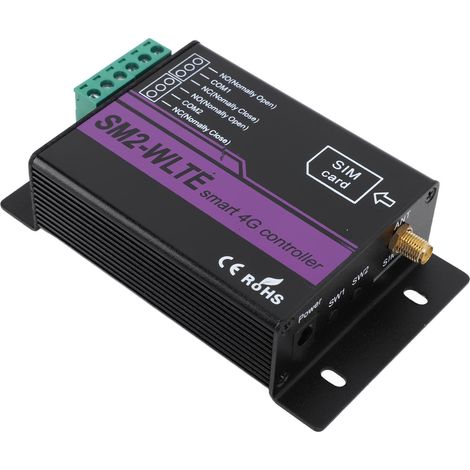 Contrôleur d'alarme SMS 4G SM2 WLTE EA 2 canaux avec application web, synchronisation température/humidité, alarme de coupure de courant par SMS, UE 100-240 V (1/5)