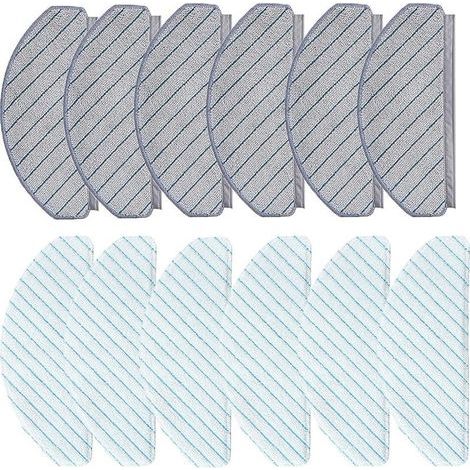 12-teiliges Wischtuchset für ECOVACS DEEBOT OZMO T10/T10 Plus Staubsauger, Ersatzteil, 6 waschbare Mikrofasertücher + 6 Einwegtücher (1/5)