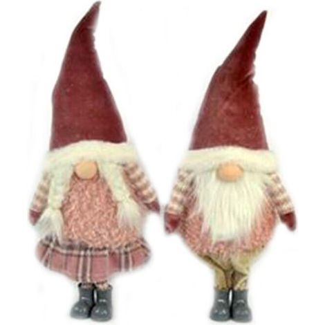 Babbo Natale gnomo decorazioni addobbi natalizi con cappello idea regalo lui o lei cm 42 casa vetrina negozio - lui o lei: lui (1/5)