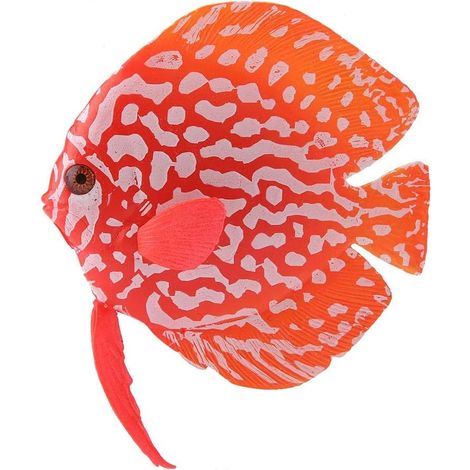 Poissons tropicaux artificiels en silicone, colorés et lumineux, pour aquarium ou jardin. Dimensions : 7 x 7,5 cm, rouge (1 pièce). (1/4)