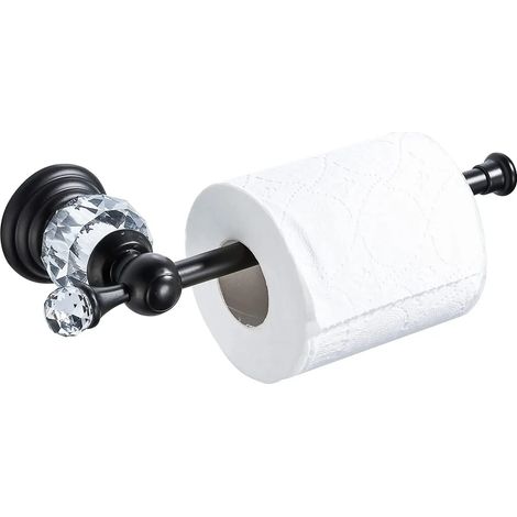 Porte-papier toilette en cristal chromé, porte-rouleau de papier toilette doré, accessoires de salle de bain modernes, support mural en alliage de zinc (1/5)