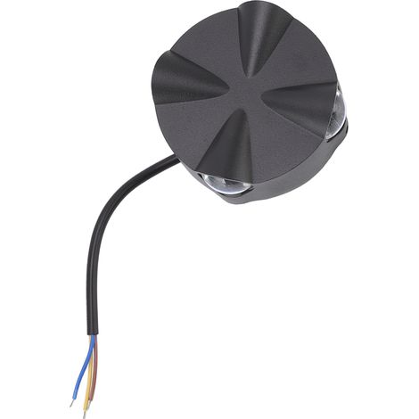 Runde LED-Wandleuchte aus schwarzem Aluminium, Industriestil, 4 W, ideal für den Innen- und Außenbereich, z. B. im Hof oder im Abstellraum. (1/5)