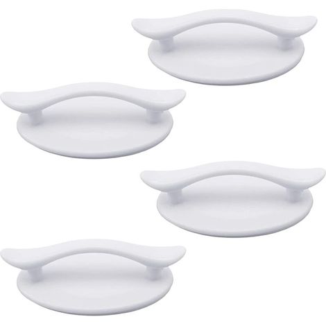 Lot de poignées blanches autocollantes en plastique pour portes et fenêtres, armoires, tiroirs et placards (8,3 x 4,9 cm) (1/5)