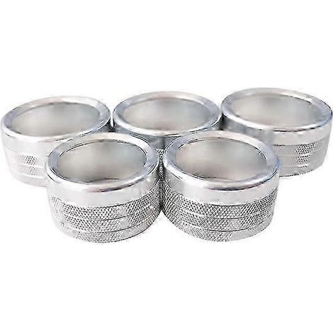 Cache-boutons de commande de climatisation et de radio en aluminium pour console centrale, compatibles avec les modèles RAM 2018-2020, ensemble de 5 pièces, argent. (1/5)